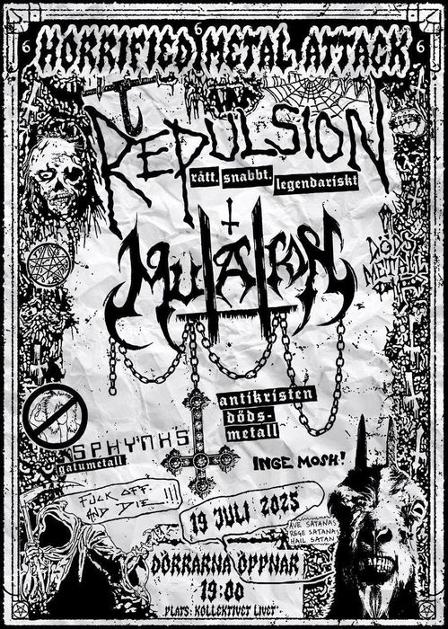 Poster: Repulsion, Mutation and Sphynxs at Kollektivet Livet